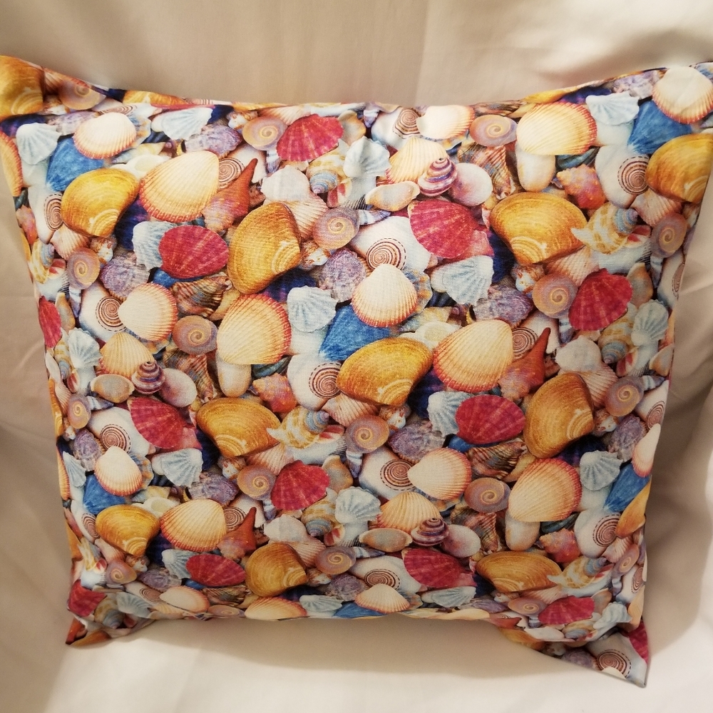 Handmade Seashells Covered Pillow